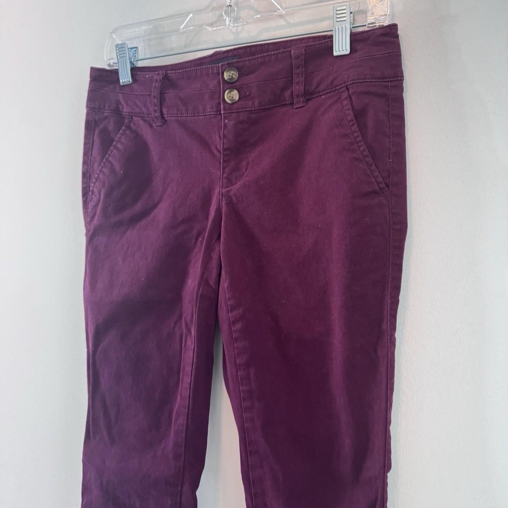 American Eagle Skinny Pants Womens 2 Regular Purple Stretch Chino Casual - Picture 4 of 11